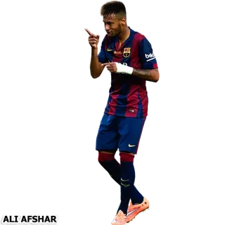 ⚽ Neymar ALI'AFSHAR Neymar, sepak bola, sepak bola, atlet, Barcelona, olahraga telegram sticker
