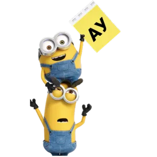 💩 Minions Ау minions, cartoon, yellow, funny telegram sticker