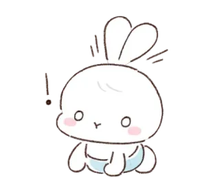 🐰 süß, Baby, Kaninchen, Hase, Cartoon, Tier telegram sticker