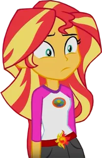 😕 Sunset Shimmer My Little Pony: Equestria Girls equestria girls, サンセットシマー, カートゥーン, アニメ, 女の子 whatsapp sticker
