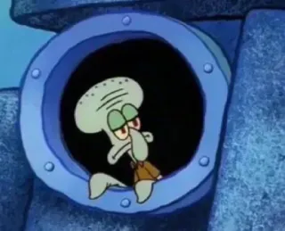 😐 Squidward Spongebob Squarepants Сквидвард, Губка Боб Квадратные Штаны, Мультфильм, Персонаж, Nickelodeon, Мультик whatsapp sticker