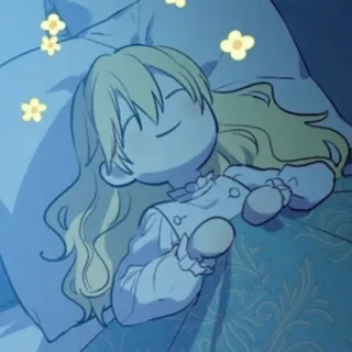 😴 schlafend, Mädchen, Cartoon, träumen, süß whatsapp sticker