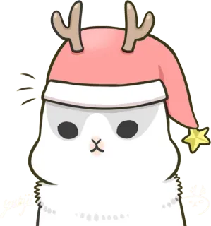 🐇 kot, boże narodzenie, święta, słodki, świąteczny, renifer, czapka mikołaja telegram sticker