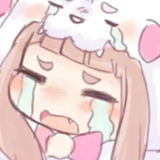 🐰 อนิเมะ, ร้องไห้, เศร้า, คาวาอิ, น่ารัก, น้ำตา, จิบิ, อารมณ์ telegram sticker