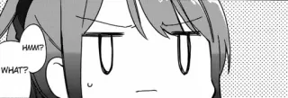 😦 HMM? WHAT? anime, manga, zmieszany, pytanie, kreskówka telegram sticker