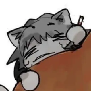 🦔 cat, sleeping, animal, cartoon, exhausted whatsapp sticker