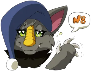 😪 N8 assonnato, cartone animato, carino, animale, mostro telegram sticker
