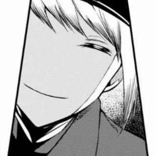 🗡 Anime, Manga, Porträt, lächelnd, Schwarzweiß telegram sticker