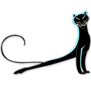 😊 pantera negra, dibujos animados, animal, gato, largo, felino telegram sticker