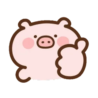 ⭐️ maiale, animale, cartone animato, carino, pollice in su, approvazione telegram sticker