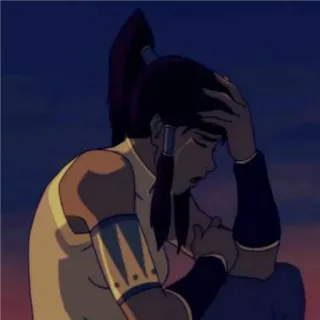 😔 Korra The Legend of Korra sad, avatar, anime, character, legend of Korra telegram sticker