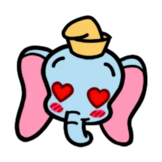 😍 Dumbo 코끼리, 덤보, 디즈니, 귀여운, 만화, 사랑 telegram sticker