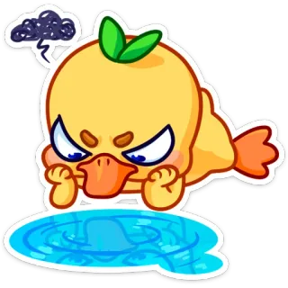 😠 angry, duck, cartoon, emoji, cute, pond, upset, sad whatsapp sticker