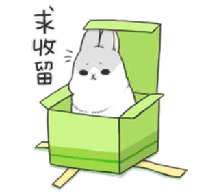 🐰 求收留 kelinci, lucu, kotak, binatang, kawaii, memohon telegram sticker
