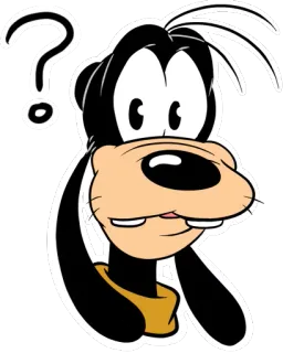 😶 Goofy kartun, konyol, Disney, pertanyaan, bingung whatsapp sticker