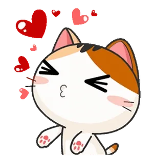 😘 mèo, trái tim, dễ thương, động vật, hôn telegram sticker