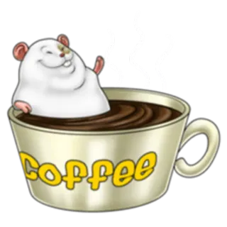 ☕️ Coffee hamster, coffee, beverage, animal, cute telegram sticker