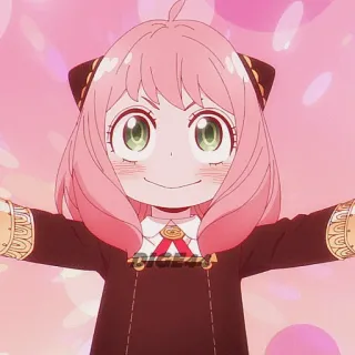 ❤️ Anya Forger Spy × Family Anime, Cartone animato, Ragazza, Capelli rosa, Anya, Spy x Family, Carino telegram sticker
