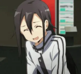 ✨ Yuuki Konno Sword Art Online Anime, Hoạt hình, Nhân vật, Cười, Vui vẻ, Phụ nữ, Cô gái telegram sticker