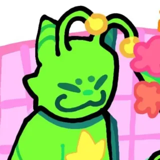 ❇️ Kreskówka, Zielony, Postać, Naklejka, Uroczy, Obcy telegram sticker