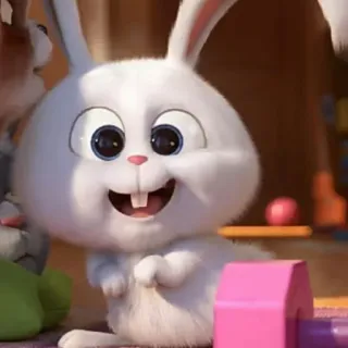 🐰 Snowball The Secret Life of Pets coniglio, animale, bianco, carino, cartone animato, animato, animale domestico whatsapp sticker