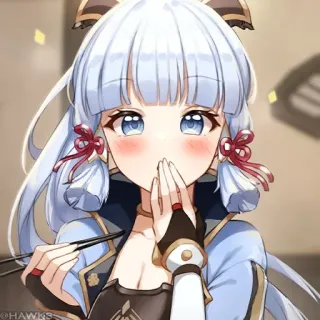 💠 Ayaka Genshin Impact anime, Mädchen, Genshin Impact, süß, erröten whatsapp sticker