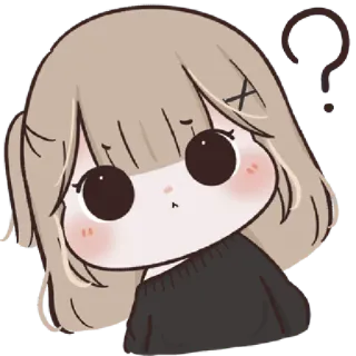 🥺 anime, znak zapytania, kreskówka, naklejka, dziewczyna, zmieszana telegram sticker