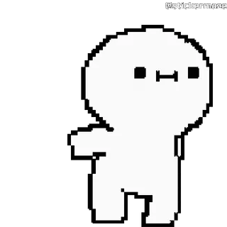 🏃 Pixel art, Cartoonfiguur, Witte figuur, Simpele kunst telegram sticker