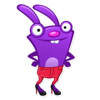 👠 Мультфильм, Смешные, Милые, Персонаж, Стикер whatsapp sticker
