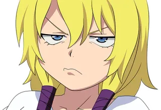 😑 Anime, Charakter, Blond, Ausdruck, Genervt, Gesicht telegram sticker
