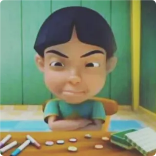 😡 Upin Upin & Ipin dessin animé, animé, personnage, tête drôle, Upin Ipin whatsapp sticker