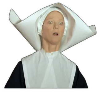 😱 suora, sorpresa, religioso, abito, donna, scioccata, clero whatsapp sticker