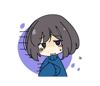 😢 cartoon, sad, crying, emotion, girl, cute, anime telegram sticker