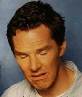😒 Benedict Cumberbatch คนดัง, นักแสดง, ผู้ชาย, ภาพเหมือน, สีหน้า telegram sticker