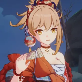 ✋ Yoimiya Genshin Impact Anime, Videojuego, Personaje, Lindo, Femenino, Genshin Impact telegram sticker