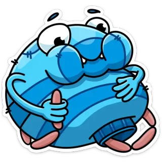🌭 Мультфильм, Монстр, Синий, Милый, Смешной, Персонаж, Стикер whatsapp sticker