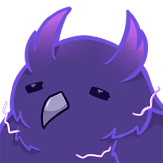 😕 นกฮูก, การ์ตูน, สีม่วง, สัตว์, นก, น่ารัก telegram sticker