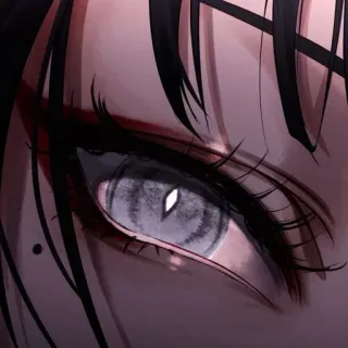 👁 目, まつげ, アート, アニメ, マンガ, 顔, アップ telegram sticker