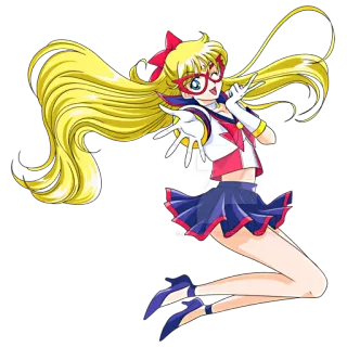 💖 Sailor Venus Sailor Moon アニメ, 漫画, セーラーヴィーナス, セーラームーン, 漫画のキャラクター telegram sticker