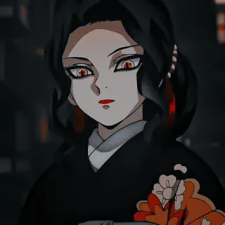 🆎 Muzan Kibutsuji (female form) Demon Slayer อนิเมะ, ปีศาจ, ดาบพิฆาตอสูร, กิโมโน, ตัวละคร, ผู้หญิง whatsapp sticker