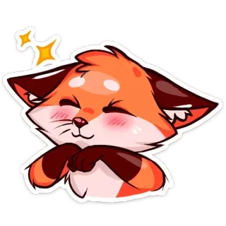 ✨ лиса, животное, милый, каваи, стикер, мультик, оранжевый telegram sticker