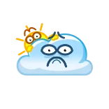 😨 nuvola, sole, meteo, cartone animato, emoji telegram sticker