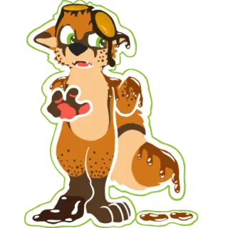 😶 Cartoon, Tier, Furry, Niedlich, Schokolade, Kleckern telegram sticker