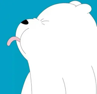 😛 Ice Bear We Bare Bears ours polaire, dessin animé, langue, drôle, mignon, personnage telegram sticker