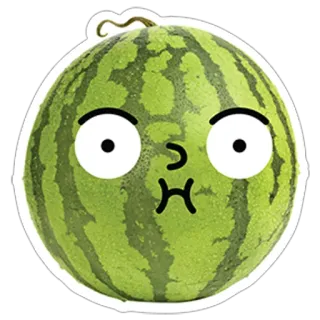 😳 arbuz, owoc, naklejka, śmieszne, kreskówka whatsapp sticker