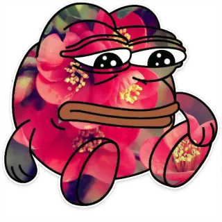 😞 Pepe the Frog pepe, kikker, meme, bloemen, cartoon telegram sticker