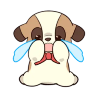 😭 cane, piangendo, triste, cucciolo, animale, carino, cartone animato whatsapp sticker