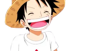 😄 Monkey D. Luffy One Piece 애니메이션, 원피스, 루피, 몽키 D. 루피, 만화, 미소, 행복 telegram sticker