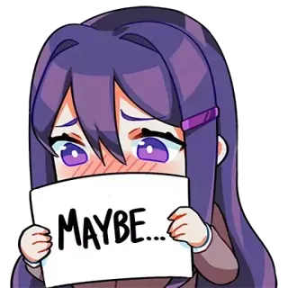 👀 MAYBE... 可能, 不确定, 怀疑, 动漫, 表情, 问题 whatsapp sticker