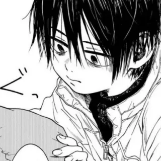 🌚 ぐっ anime, manga, ragazzo, espressione, fumetto whatsapp sticker